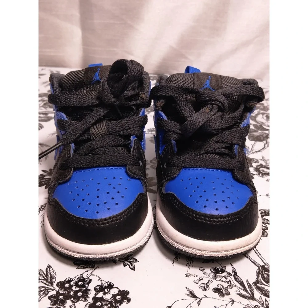 Nike Air Jordan Retro 1 Mid Toddler Size 4C Blue/Black Sneakers‎